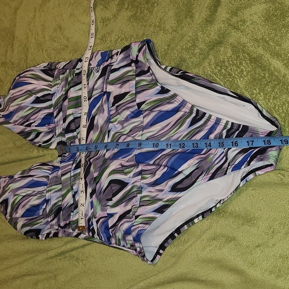 Kenneth Cole Halter One Piece Swimsuit Tummy Control Cover Pink Purple Black XL - Picture 5 of 7